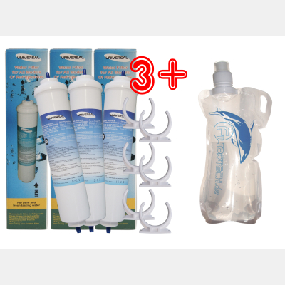 M-3/G1. 3 Stk. externer Wasserfilter,  Microfilter + Faltflasche