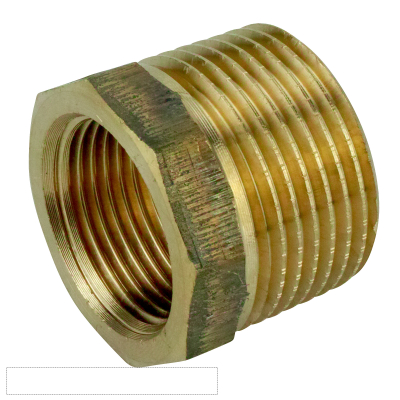 Adapter - Reducer with 1" Male Thread (MT) - 3/4" Female Thread (FT) (Brass)