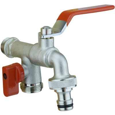 WV-2A-R double outlet faucet 3/4" with 1/2" wall connection