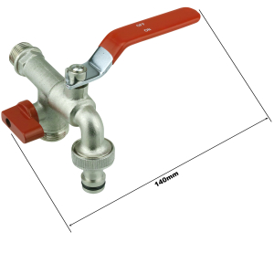 WV-2A-R double outlet faucet 3/4" with 1/2"...